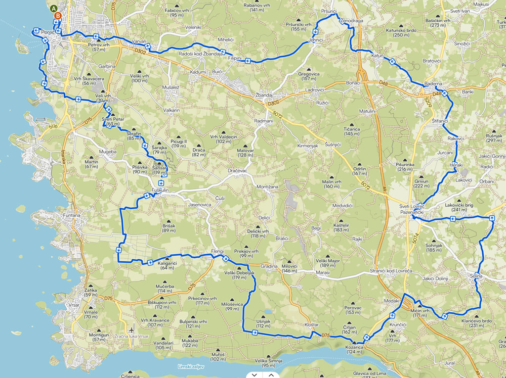 Epic Rides Poreč - staza - mapa